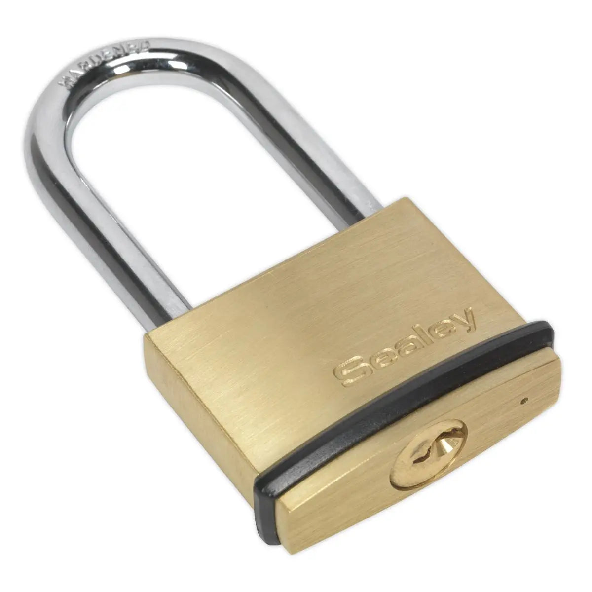 Sealey Brass Body Padlock Long Shackle 50mm  White Rose Tools
