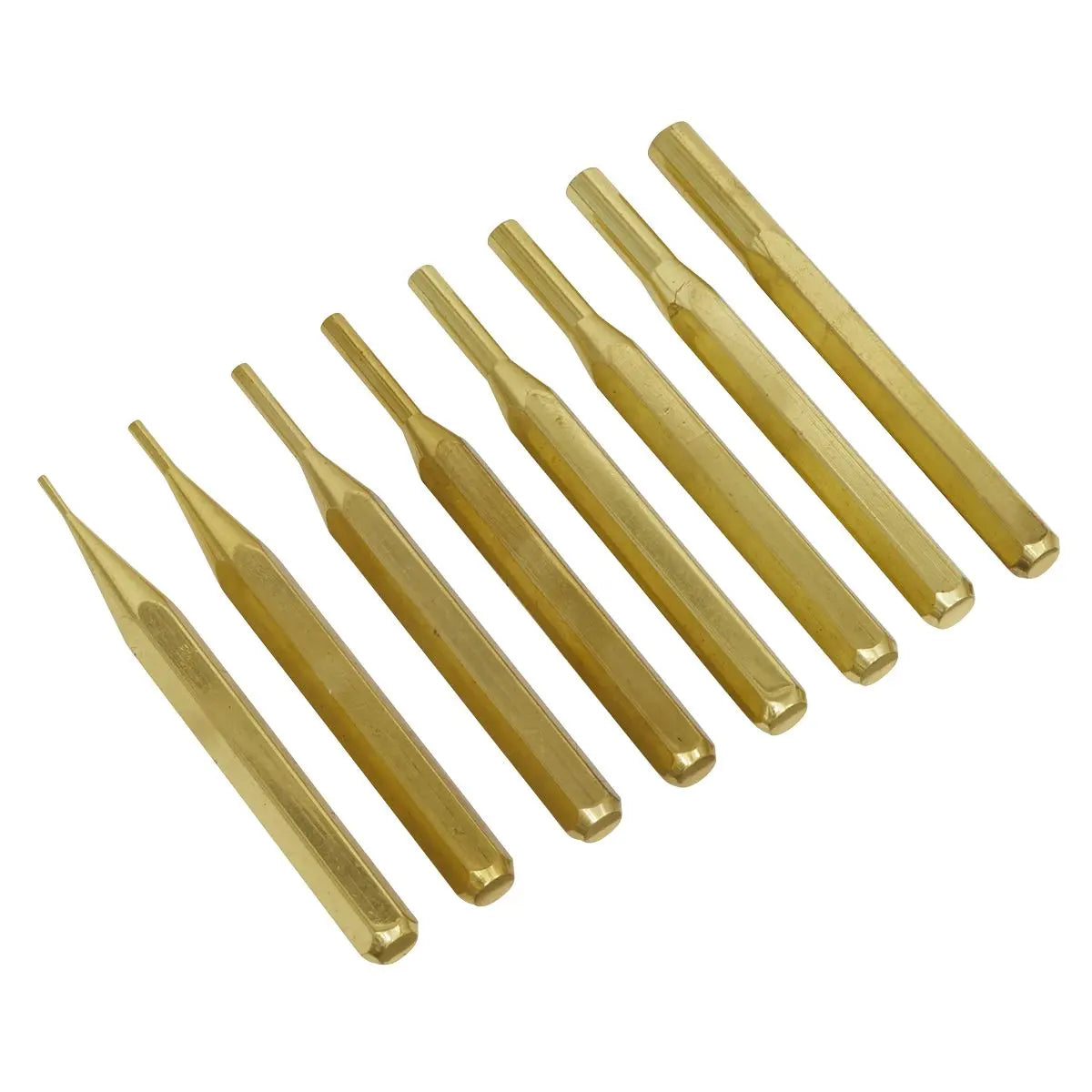 Sealey Brass Pin Punch Set 8pc  White Rose Tools