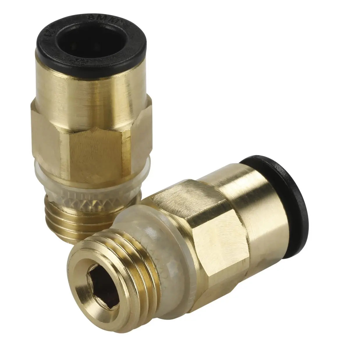 Sealey Brass SuperThread Straight Adaptor 8mm x 1/4"BSP Pack of 2 (John Guest Speedfit®) 