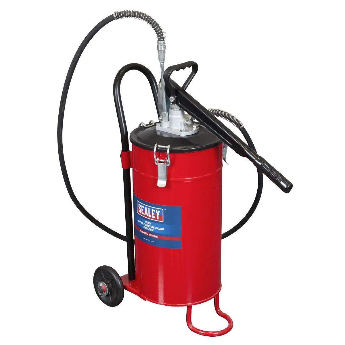 Sealey Bucket Grease Pump Trolley 15kg  White Rose Tools