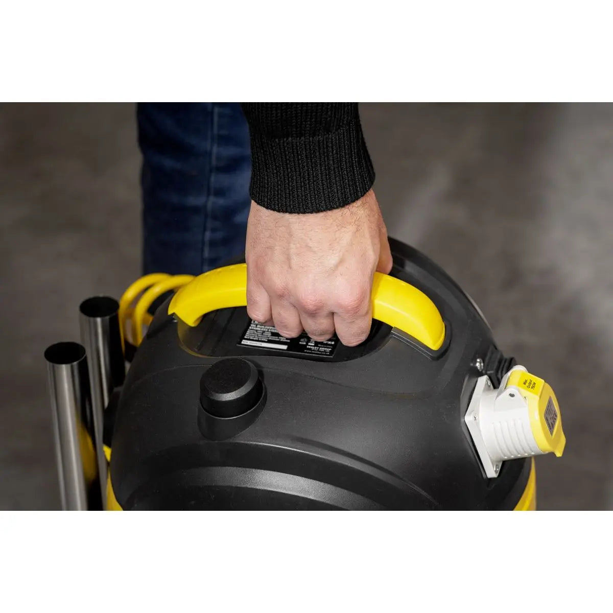 Sealey BuilderVac® Wet & Dry Vacuum Cleaner 15L Stainless Steel Drum M Class Filtration 110V  White Rose Tools