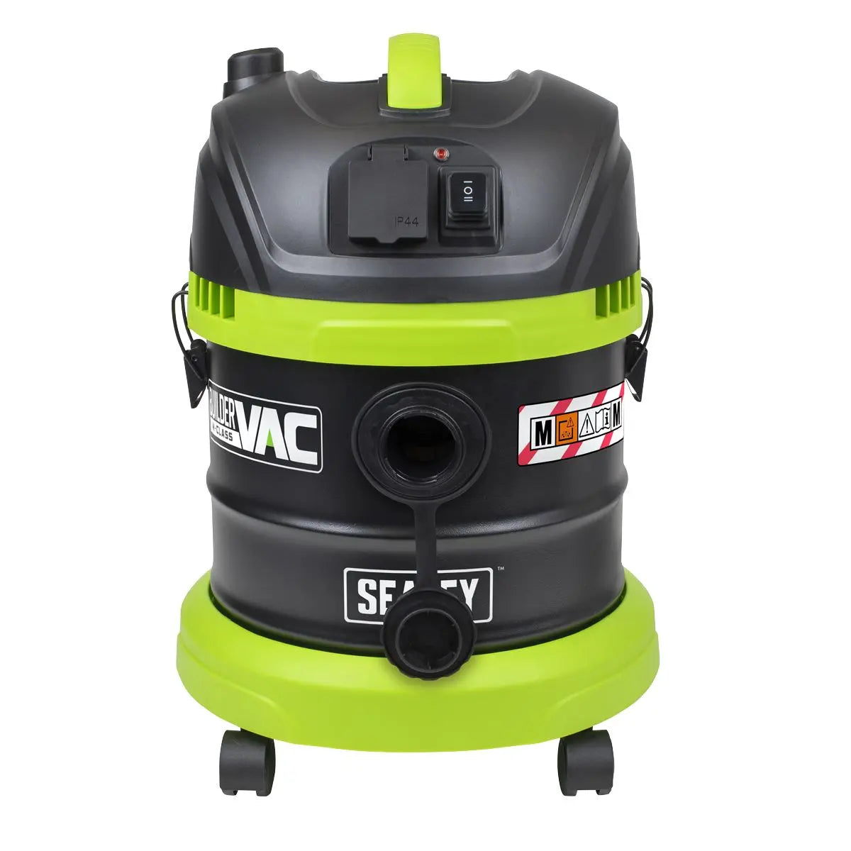 Sealey BuilderVac® Wet & Dry Vacuum Cleaner 15L Stainless Steel Drum M Class Filtration  White Rose Tools