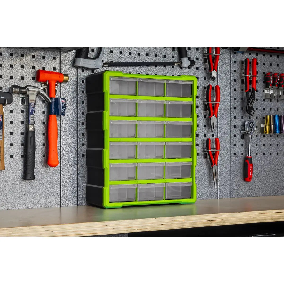 Sealey Cabinet Box 18 Drawer - Green/Black 
