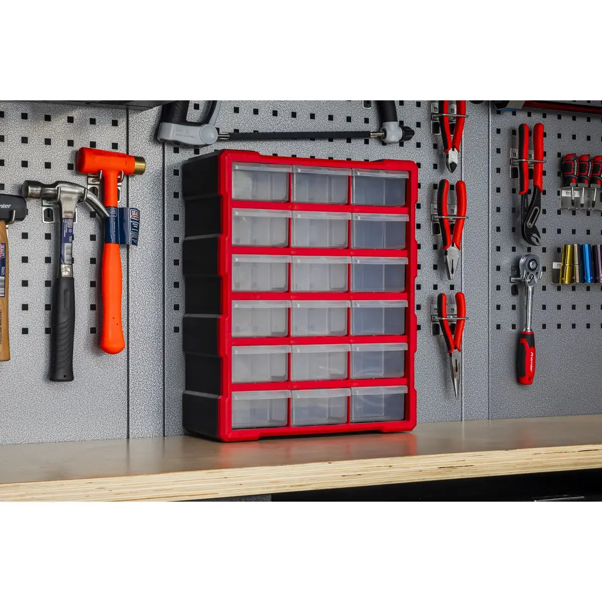 Sealey Cabinet Box 18 Drawer - Red/Black 