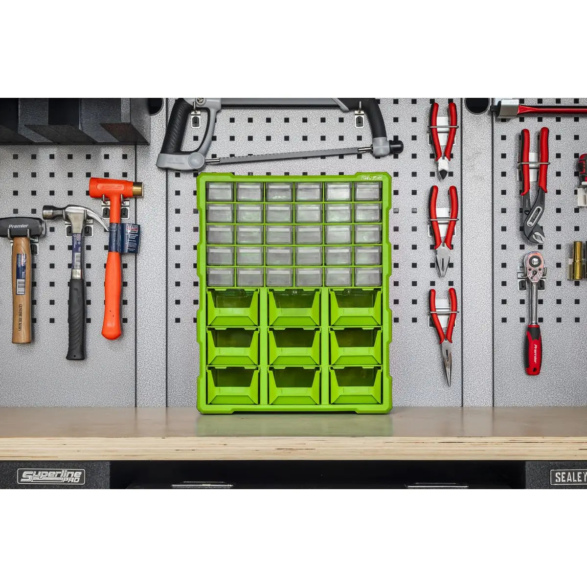 Sealey Cabinet Box 39 Drawer - Green/Black 