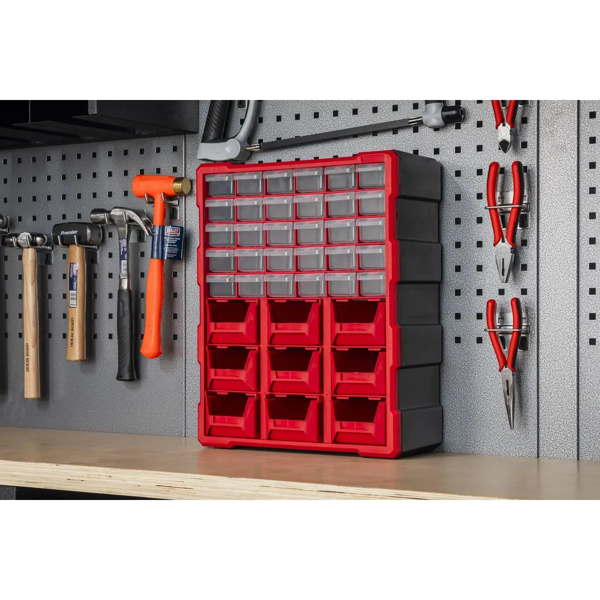 Sealey Cabinet Box 39 Drawer - Red/Black 
