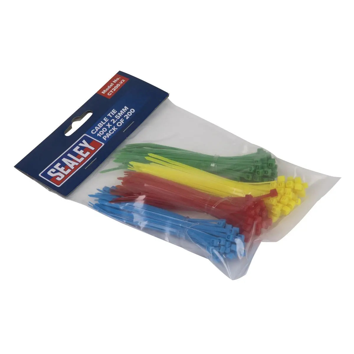 Sealey Cable Tie Assortment 100 x 2.5mm Pack of 200 
