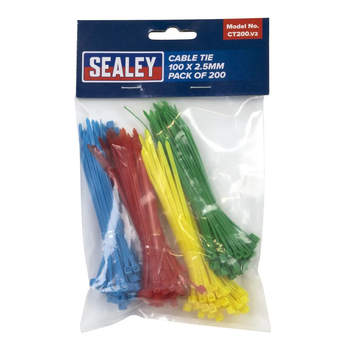 Sealey Cable Tie Assortment 100 x 2.5mm Pack of 200 