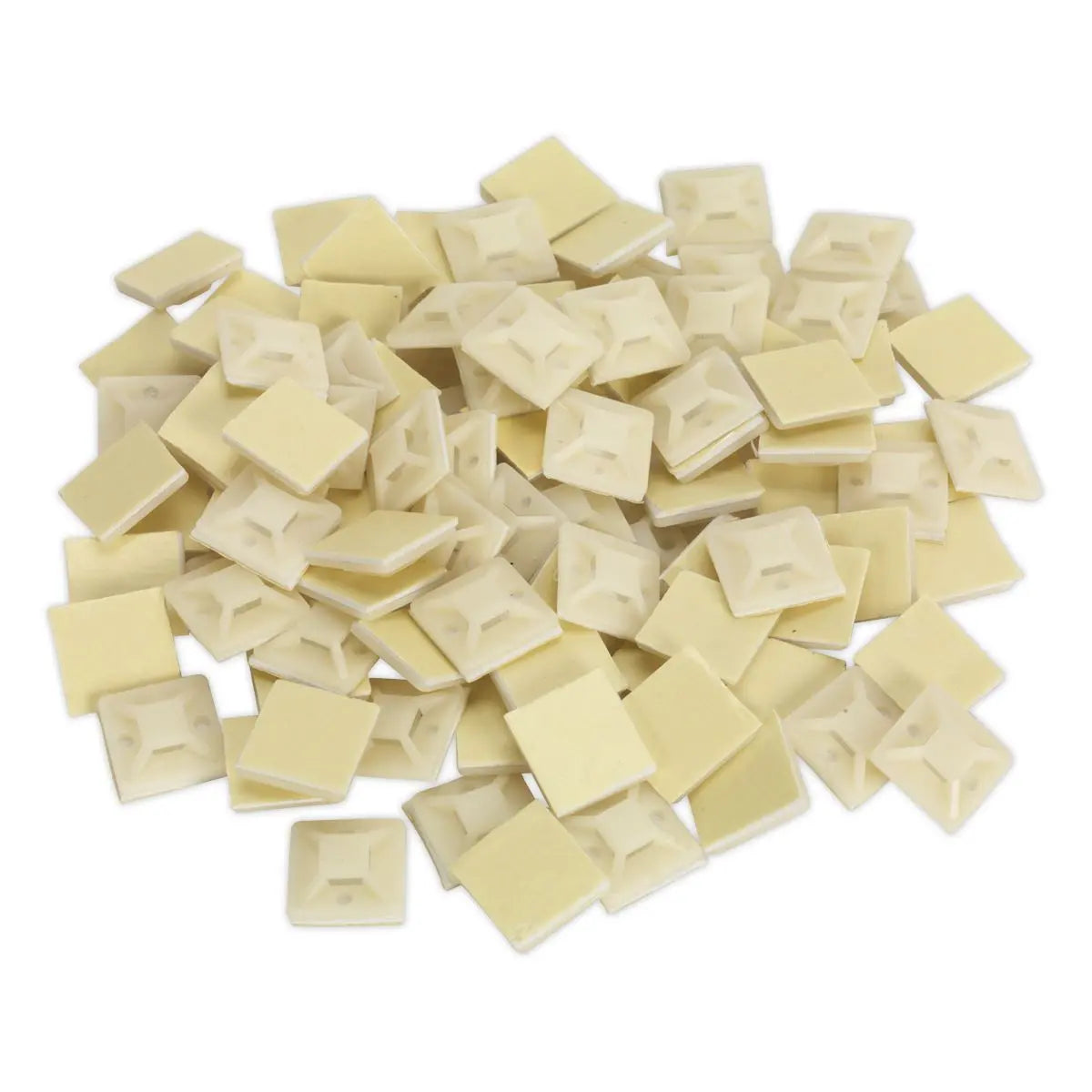Sealey Cable Tie Mount Self Adhesive 20 x 20mm White Pack of 100 