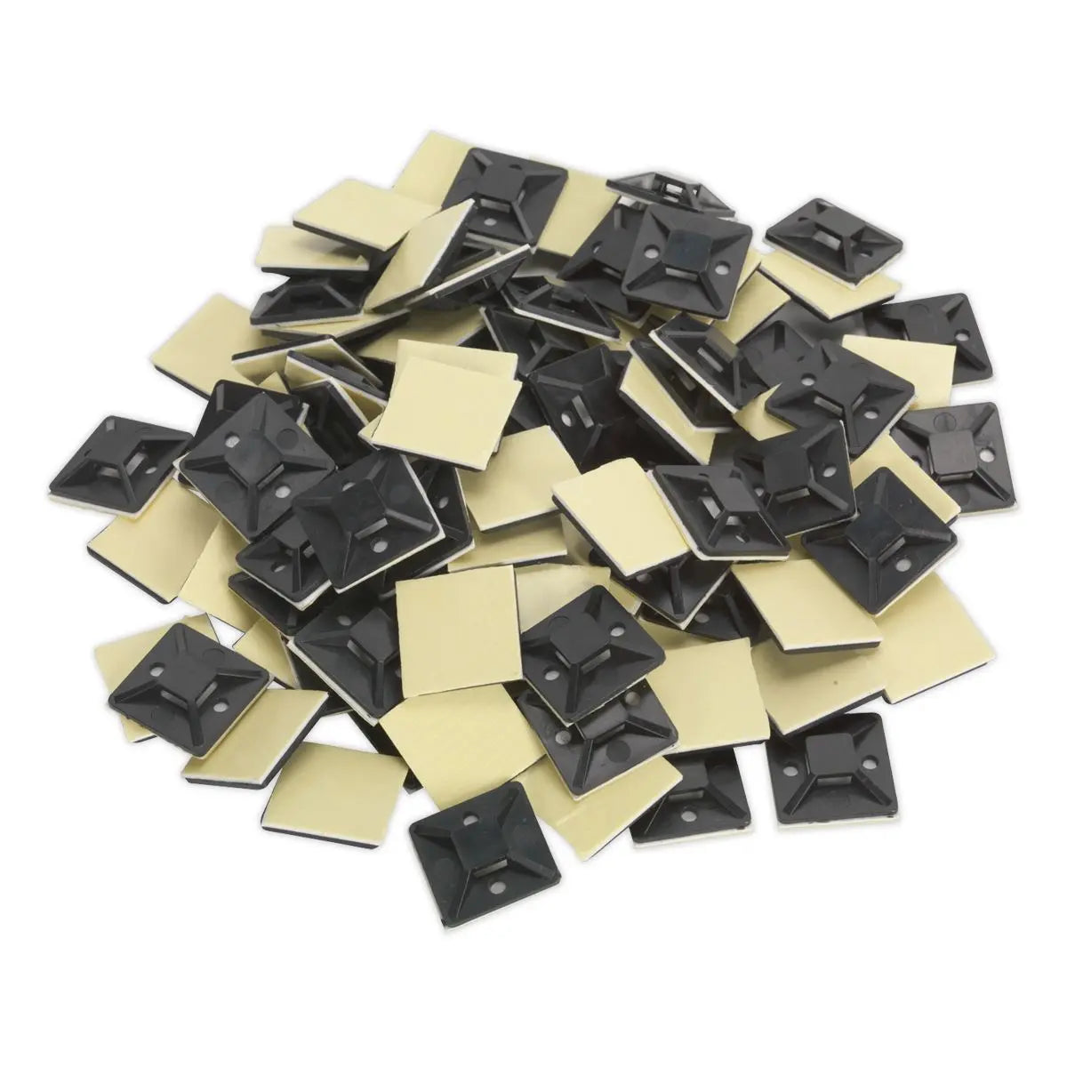 Sealey Cable Tie Mount Self Adhesive 30 x 30mm Black Pack of 100 