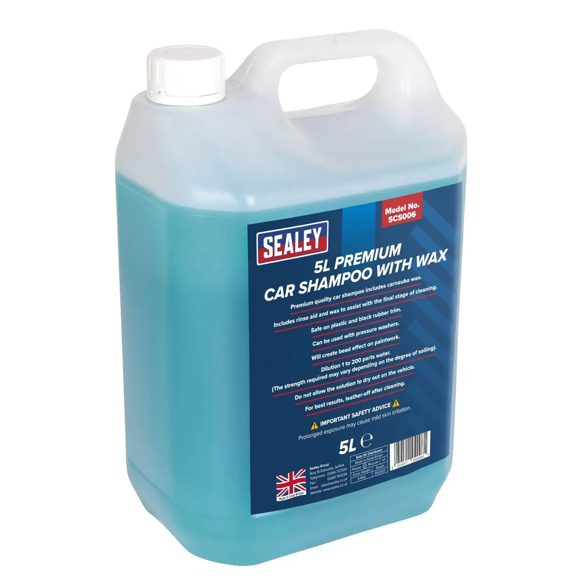 Sealey Car Shampoo Premium with Wax 5L 