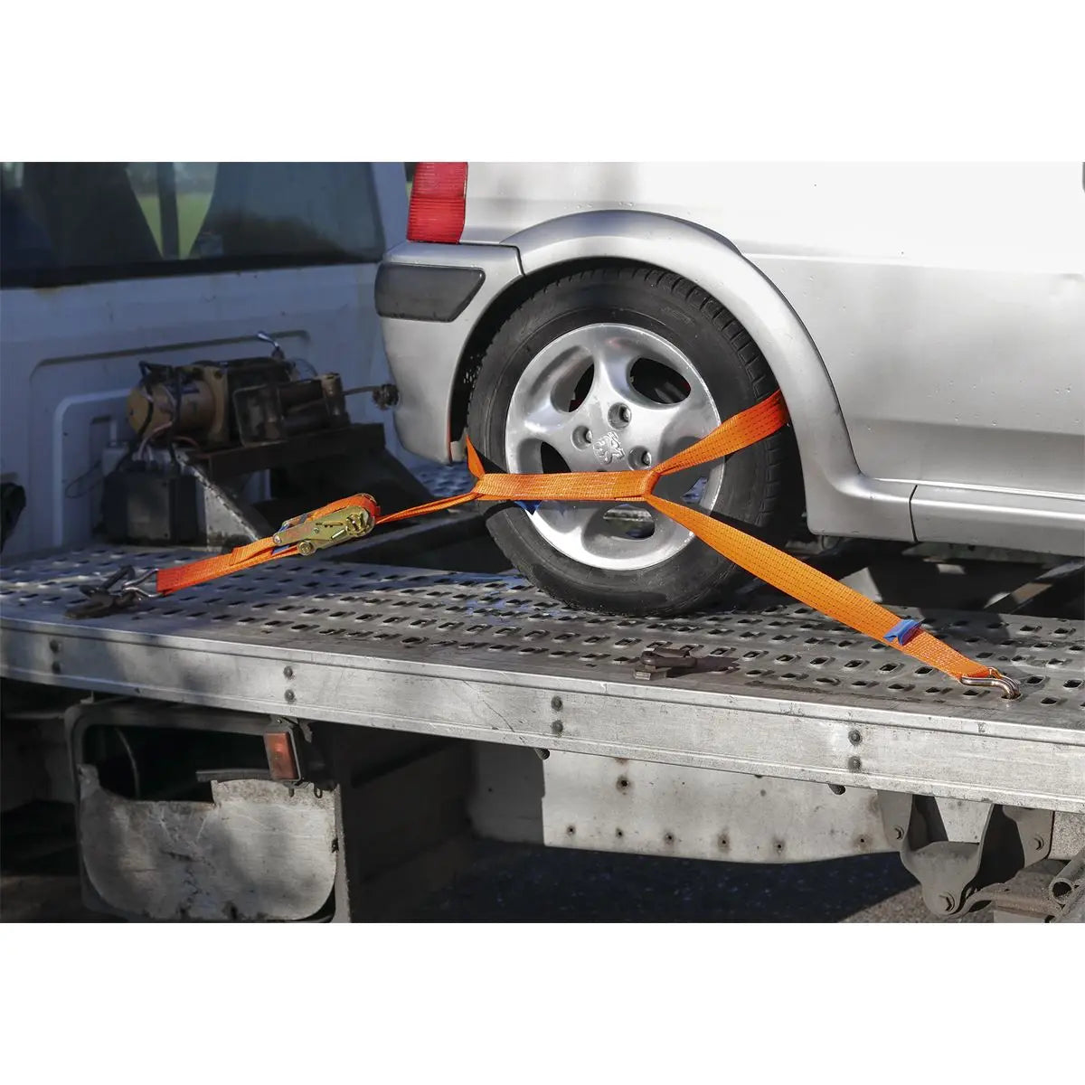 Sealey Car Transporter Ratchet Strap 50mm x 3m Alloy Wheel - Single 5000kg Breaking Strength 