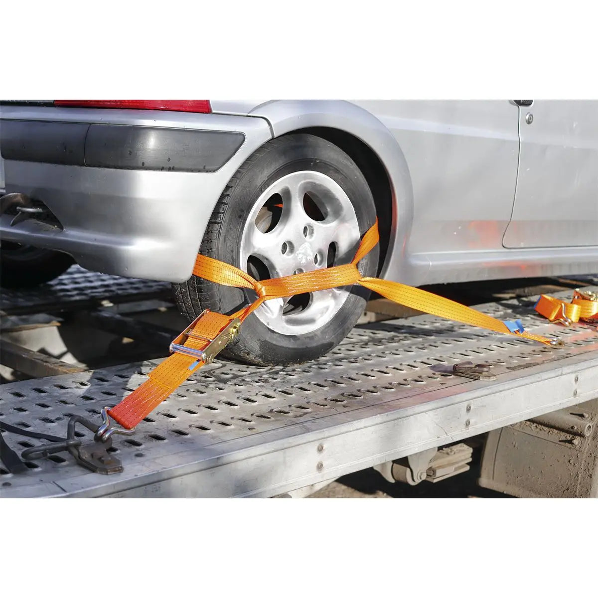 Sealey Car Transporter Ratchet Strap 50mm x 3m Alloy Wheel - Single 5000kg Breaking Strength 