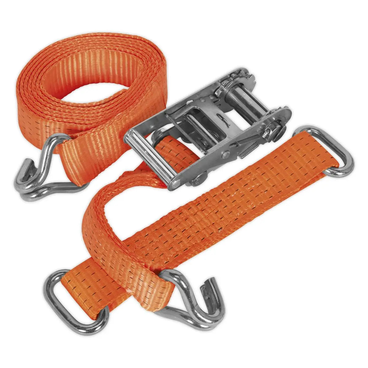 Sealey Car Transporter Ratchet Strap 50mm x 3m Steel Wheel - Single 4500kg Breaking Strength 