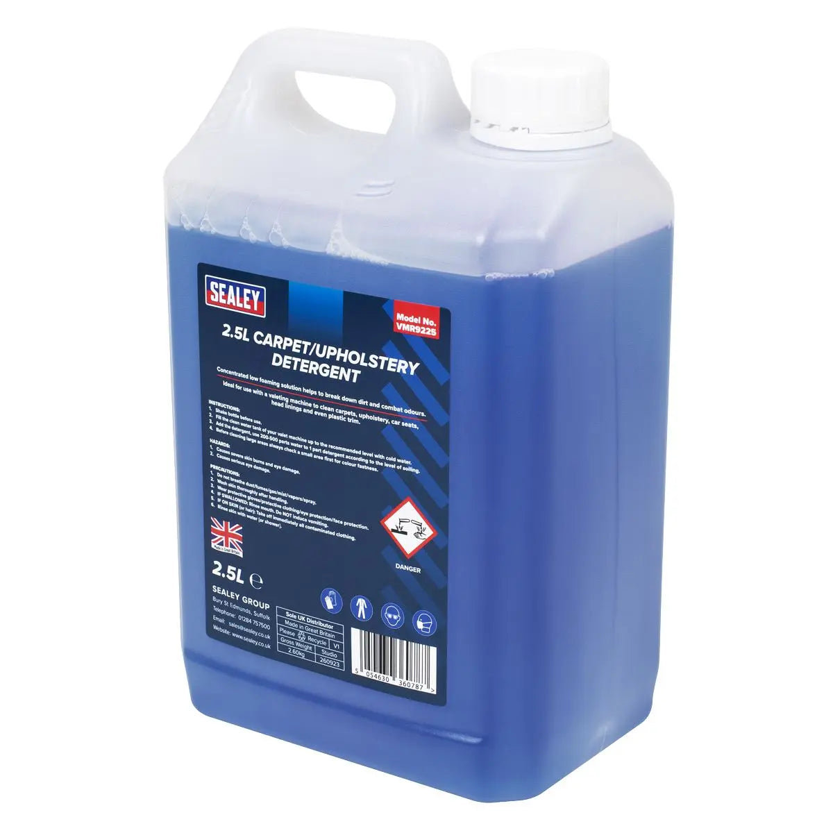 Sealey Carpet/Upholstery Detergent 2.5L  White Rose Tools