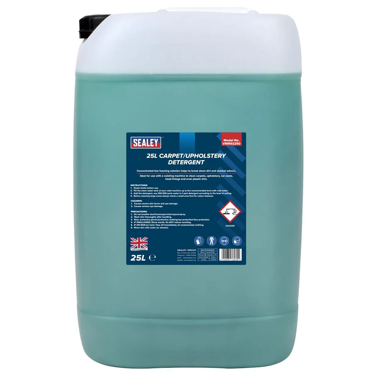 Sealey Carpet/Upholstery Detergent 25L  White Rose Tools