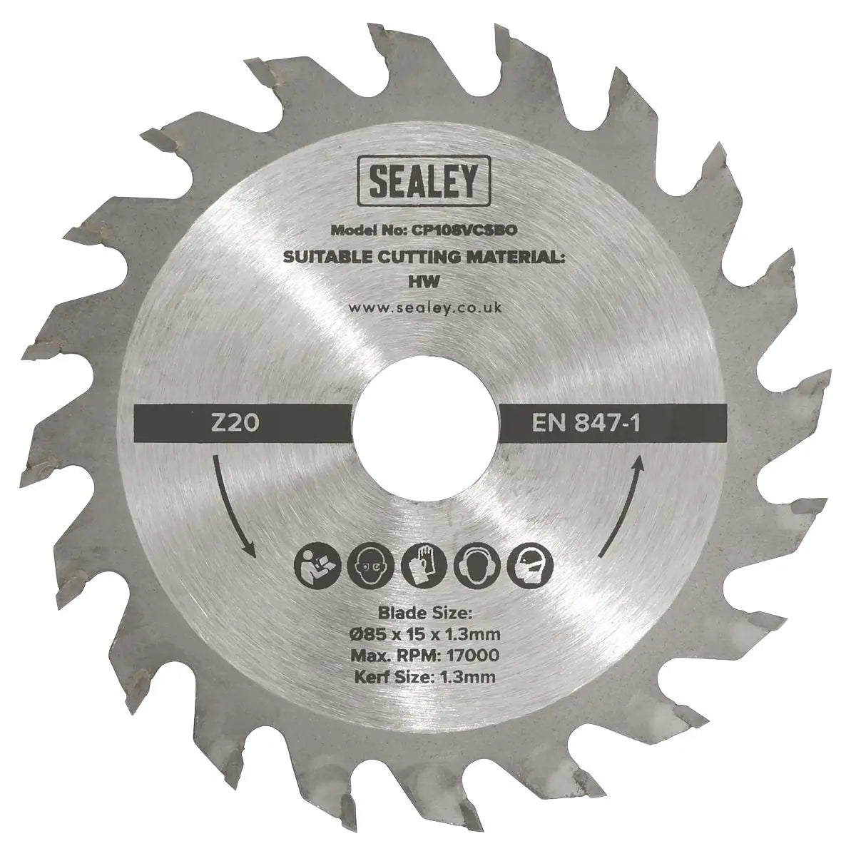 Sealey Circular Saw Blade  Ø85 x 15 x 1.3mm 20tpu  White Rose Tools