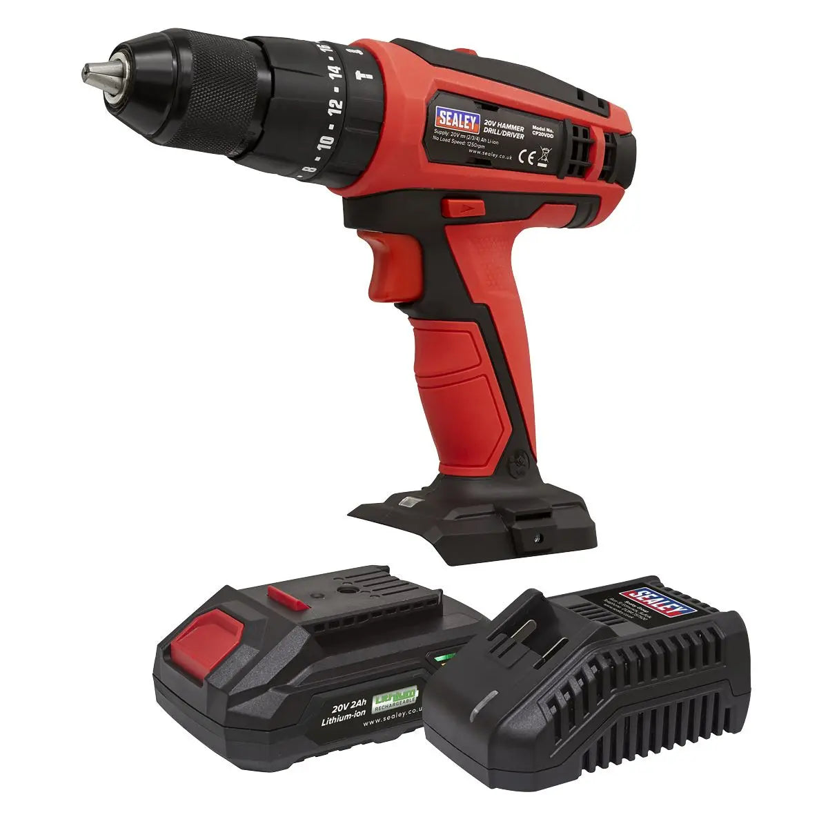 Sealey Combi Drill/Driver Kit Ø13mm 20V 2Ah SV20 Series Lithium-ion 