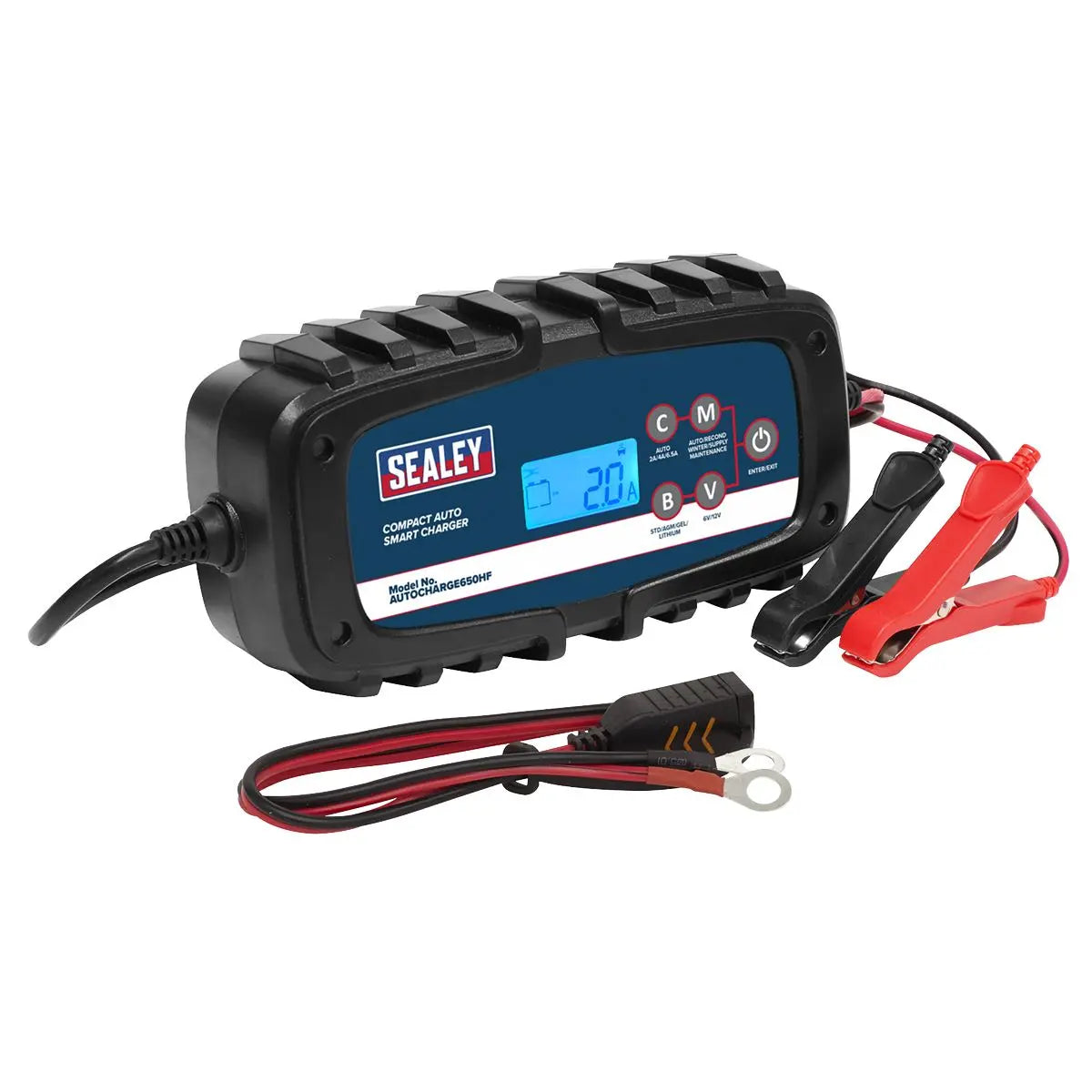 Sealey Compact Auto Smart Charger & Maintainer 6.5A 6/12V 