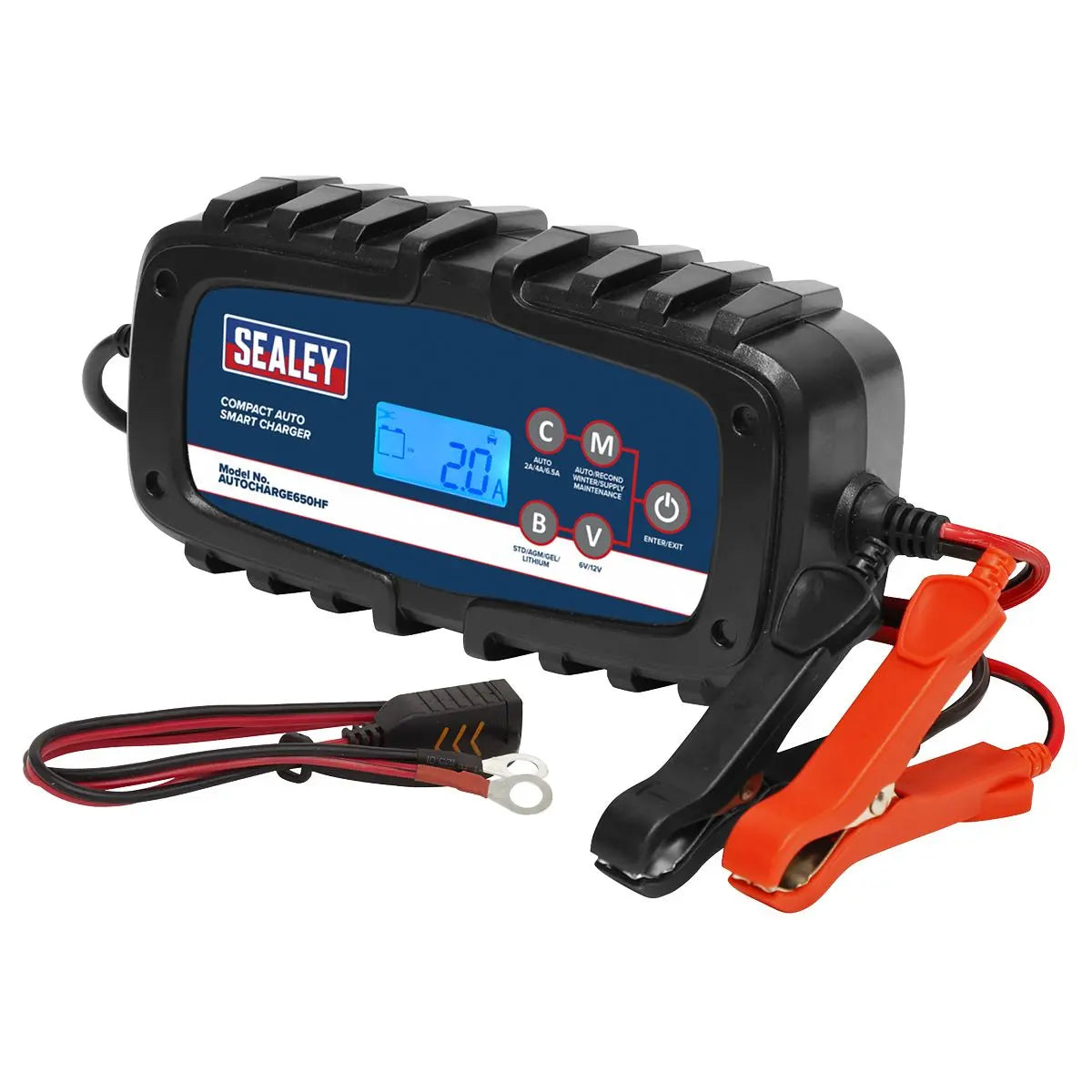 Sealey Compact Auto Smart Charger & Maintainer 6.5A 6/12V 