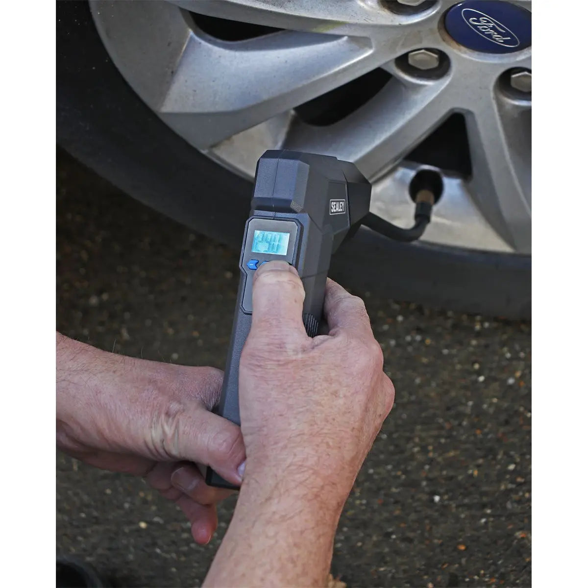 Sealey Compact Rechargeable Tyre Inflator & Power Bank with Worklight 