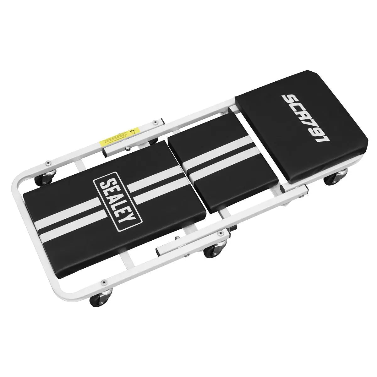 Sealey Compact Steel Creeper/Seat with 6 Wheels  White Rose Tools