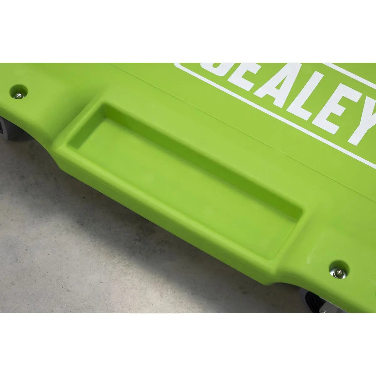 Sealey Composite Creeper with 6 Wheels - Hi-Vis Green  White Rose Tools