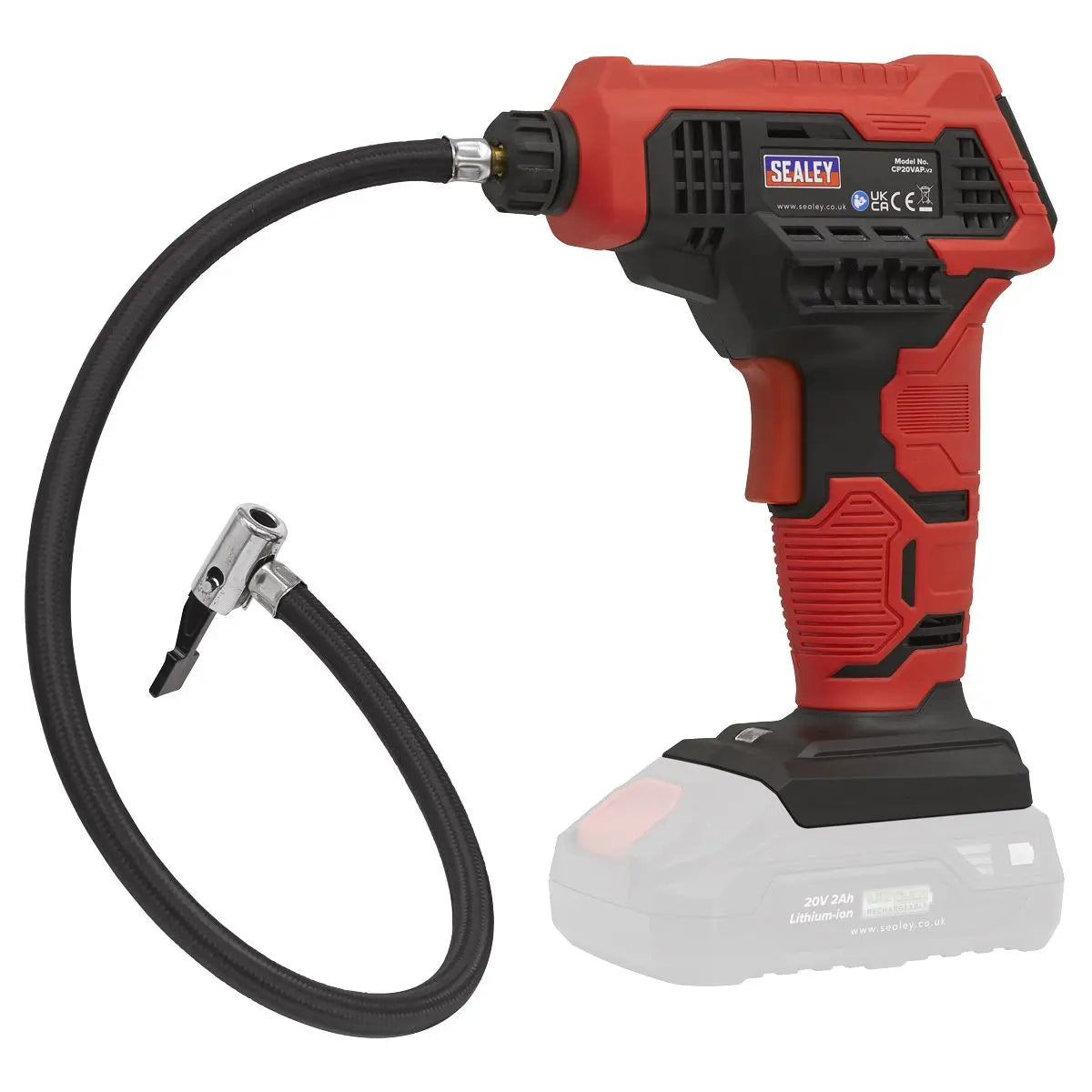 Sealey Cordless Air Pump 20V Body Only Tyre Inflator Digital LED Display 