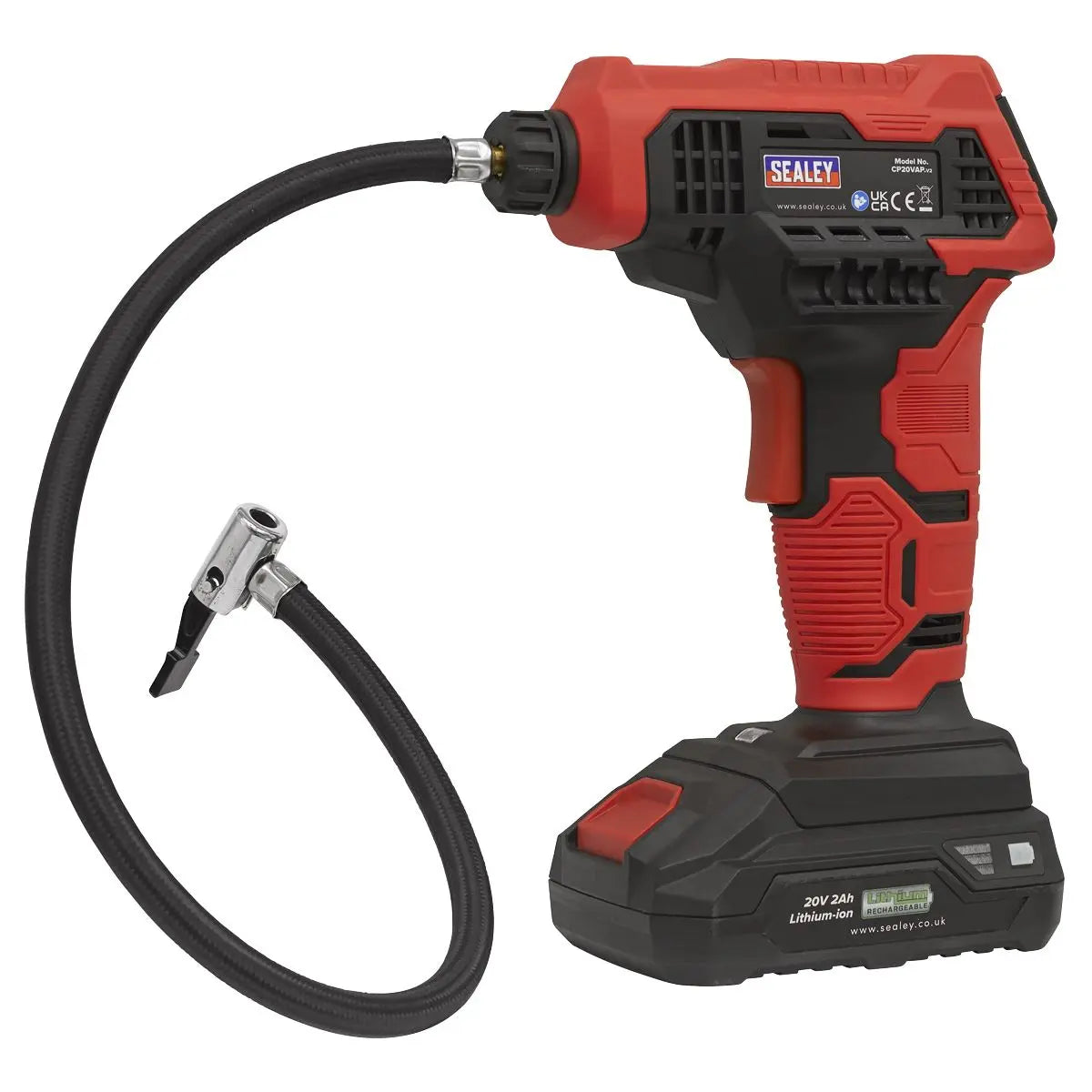 Sealey Cordless Air Pump 20V Body Only Tyre Inflator Digital LED Display 