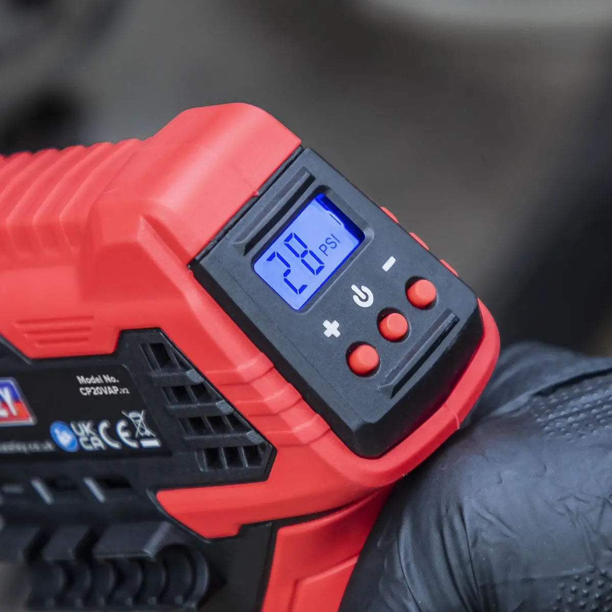 Sealey Cordless Air Pump 20V Body Only Tyre Inflator Digital LED Display 