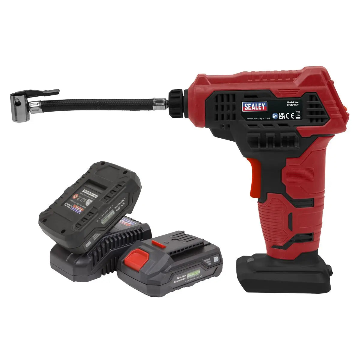 Sealey Cordless Air Pump Kit 20V 2Ah SV20 Series - 2 Batteries 
