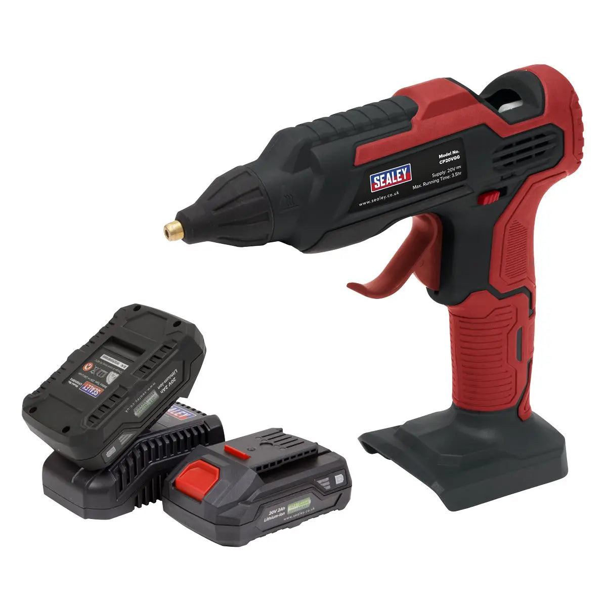 Sealey Cordless Glue Gun Kit 20V 2Ah SV20 Series - 2 Batteries 