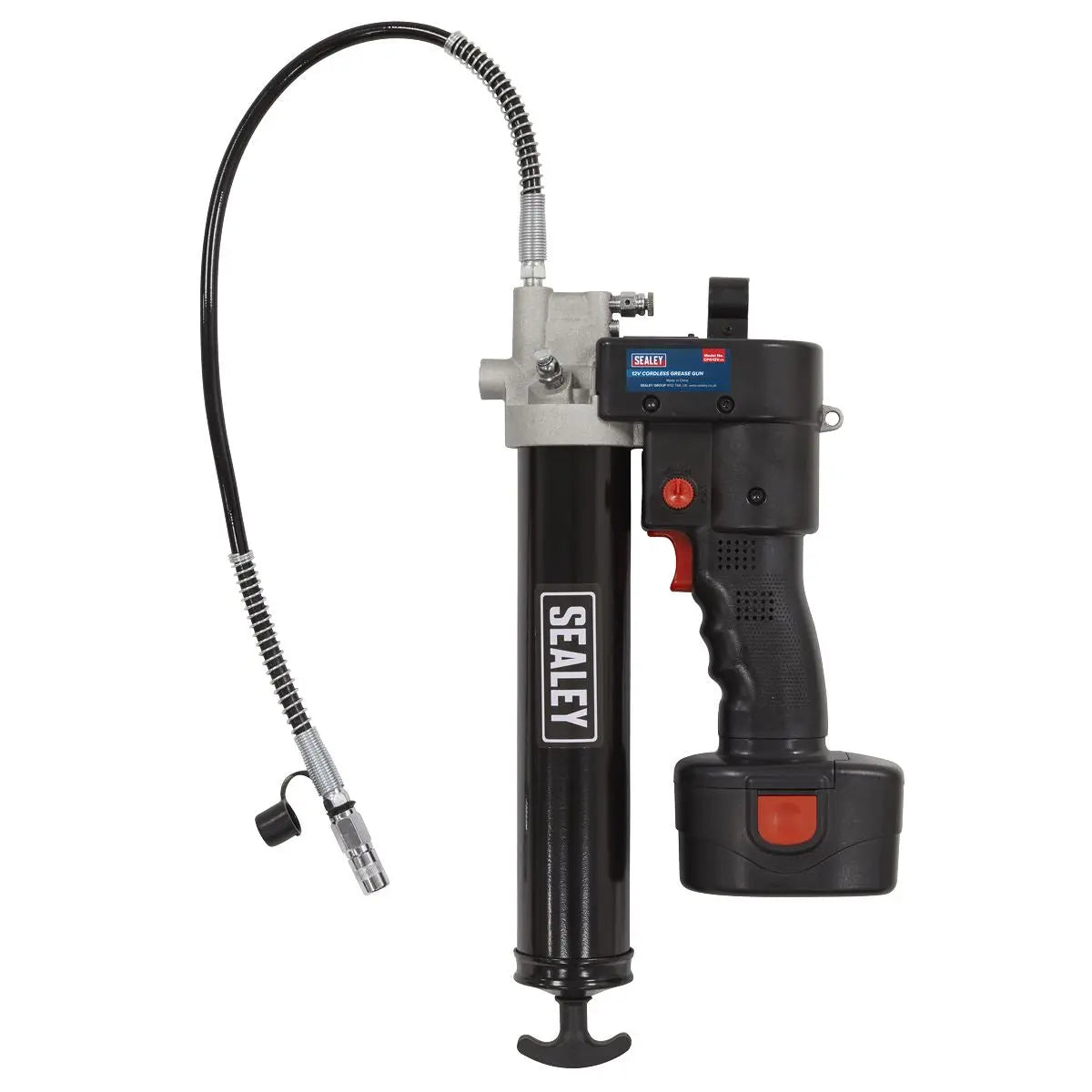 Sealey Cordless Grease Gun 12V Lubricant Dispenser Gun 1.7Ah Battery Charger 