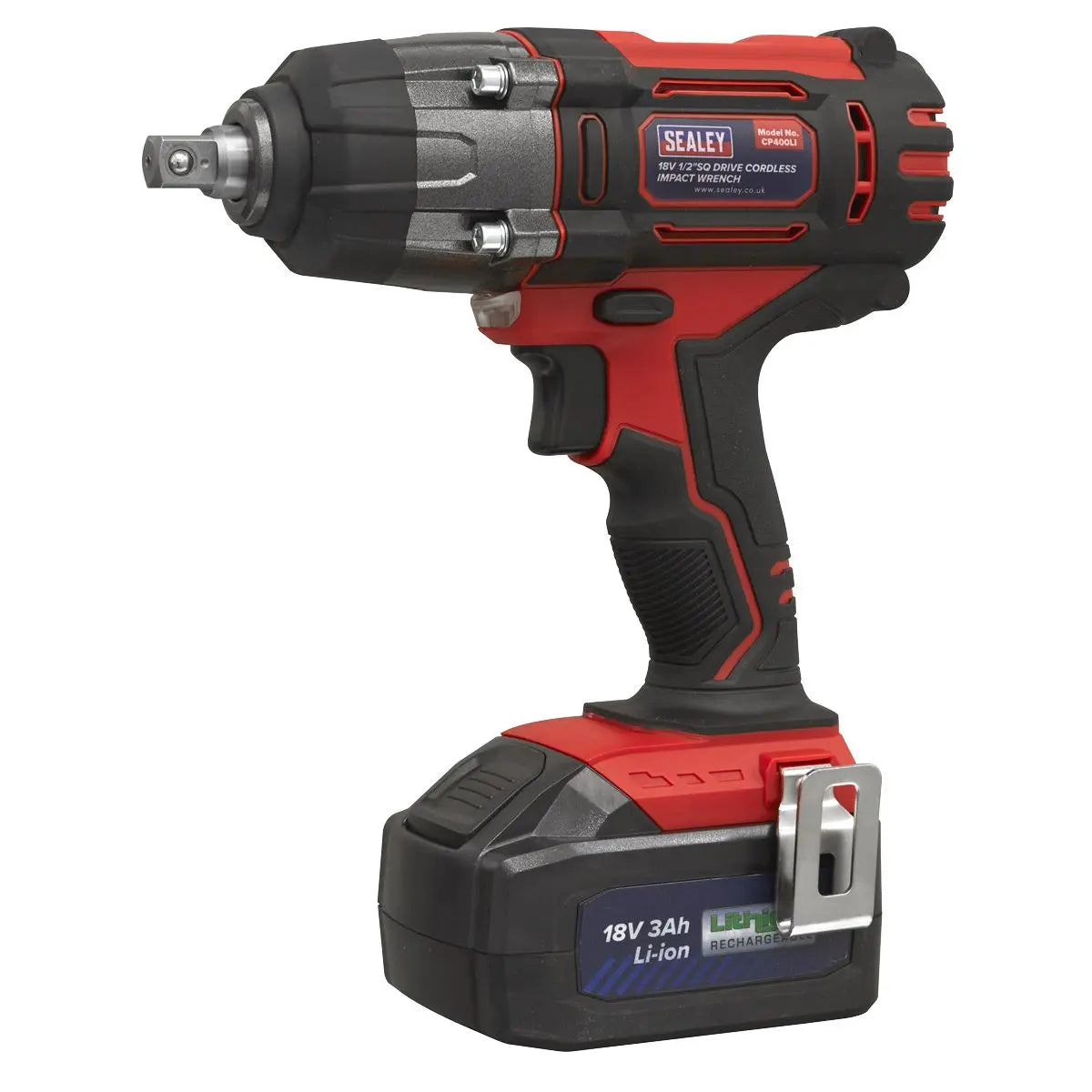 Sealey Cordless Impact Wrench 18V 3Ah Lithium-ion 1/2"Sq Drive 