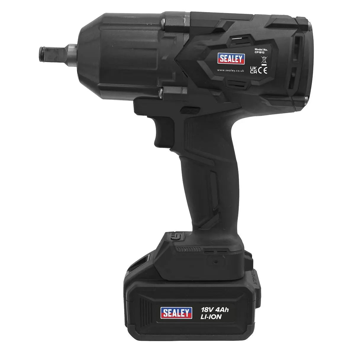 Sealey Cordless Impact Wrench 18V 4Ah Lithium-ion 1/2"Sq Drive 