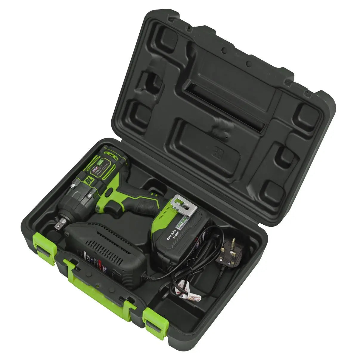 Sealey Cordless Impact Wrench 18V 4Ah Lithium-ion 1/2"Sq Drive  White Rose Tools