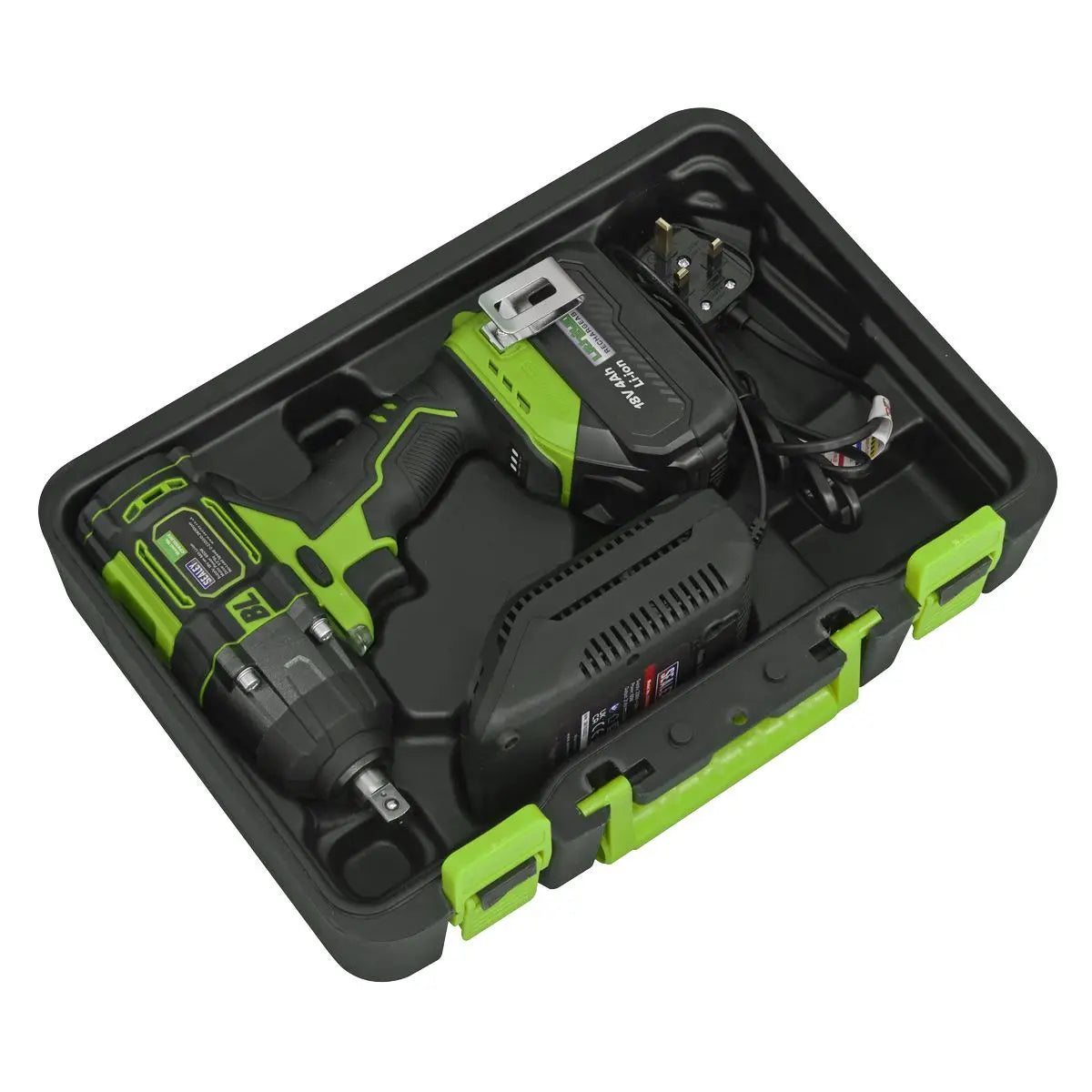 Sealey Cordless Impact Wrench 18V 4Ah Lithium-ion 1/2"Sq Drive  White Rose Tools
