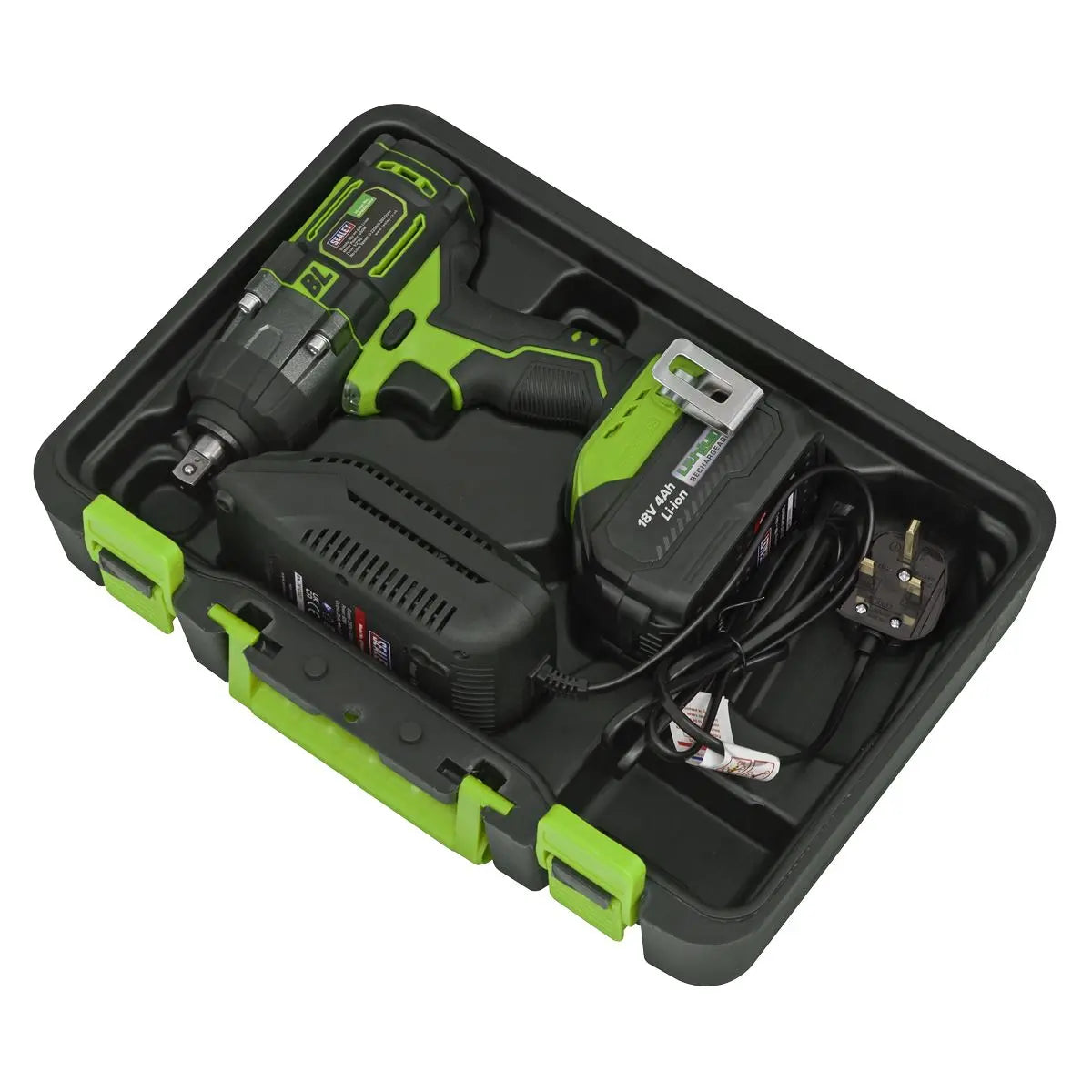 Sealey Cordless Impact Wrench 18V 4Ah Lithium-ion 1/2"Sq Drive  White Rose Tools