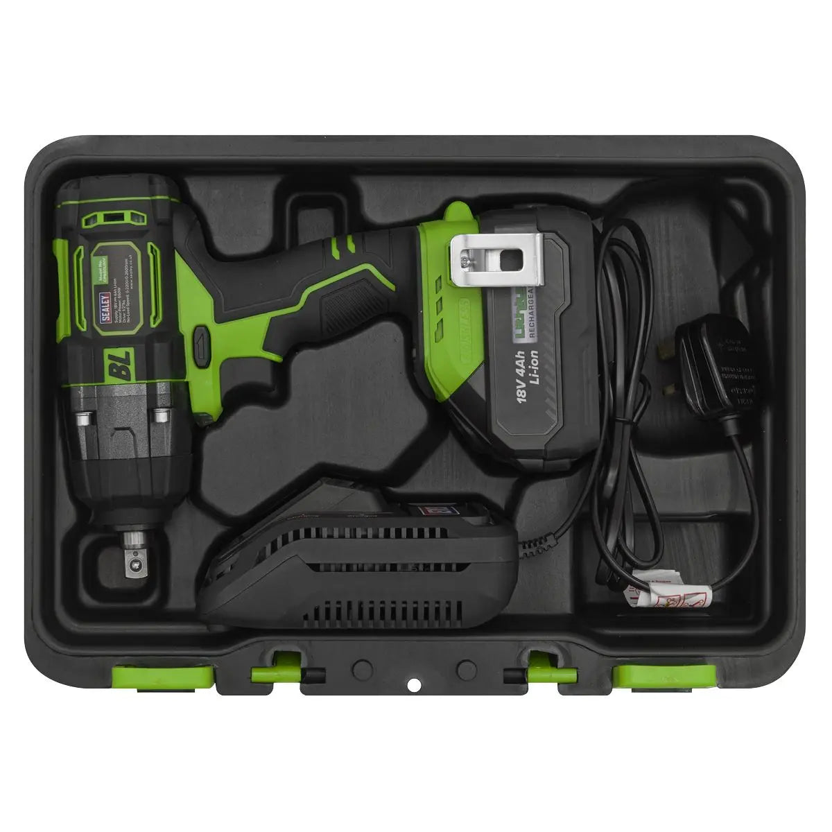 Sealey Cordless Impact Wrench 18V 4Ah Lithium-ion 1/2"Sq Drive  White Rose Tools