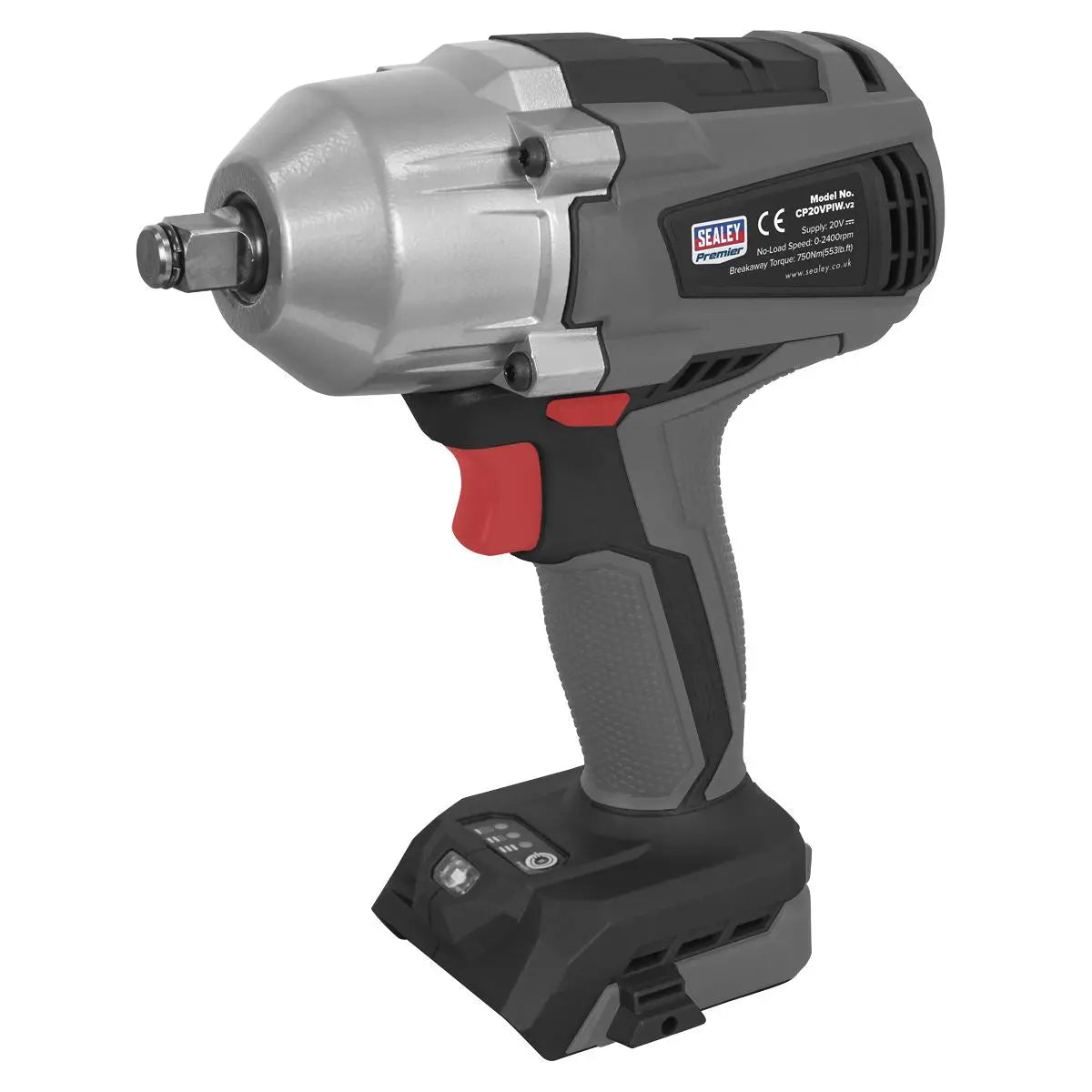 Sealey Cordless Impact Wrench 20V 1/2" Drive Brushless 700Nm Body Only 