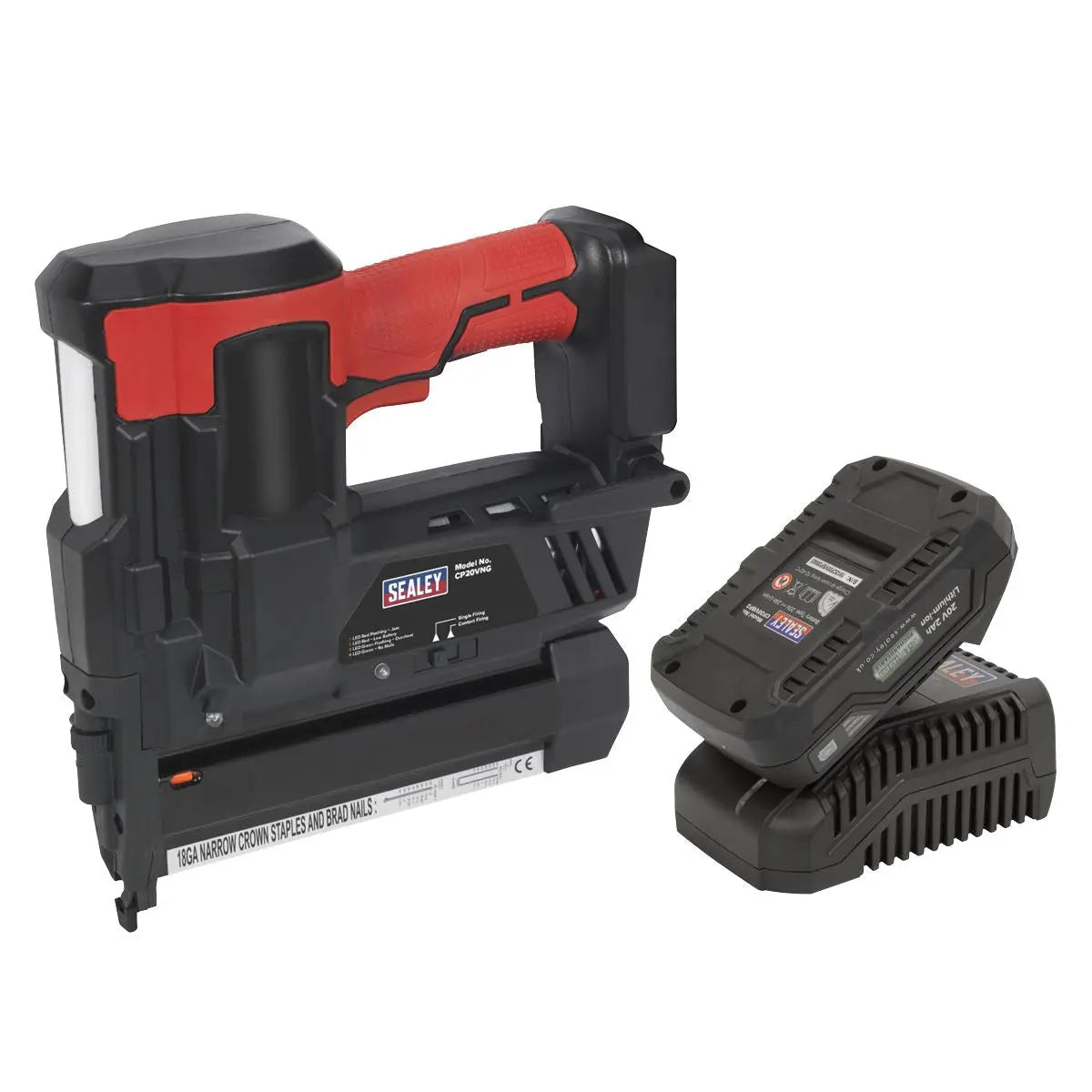 Sealey Cordless Nail/Staple Gun 18G 20V 2Ah SV20 Series Lithium-ion 