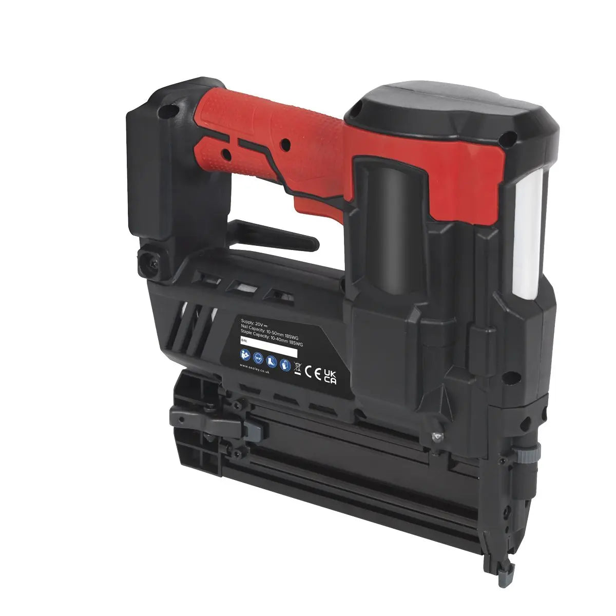 Sealey Cordless Nail (50mm) Staple (40mm) Gun 18 Gauge 20V Lithium-ion Body Only 