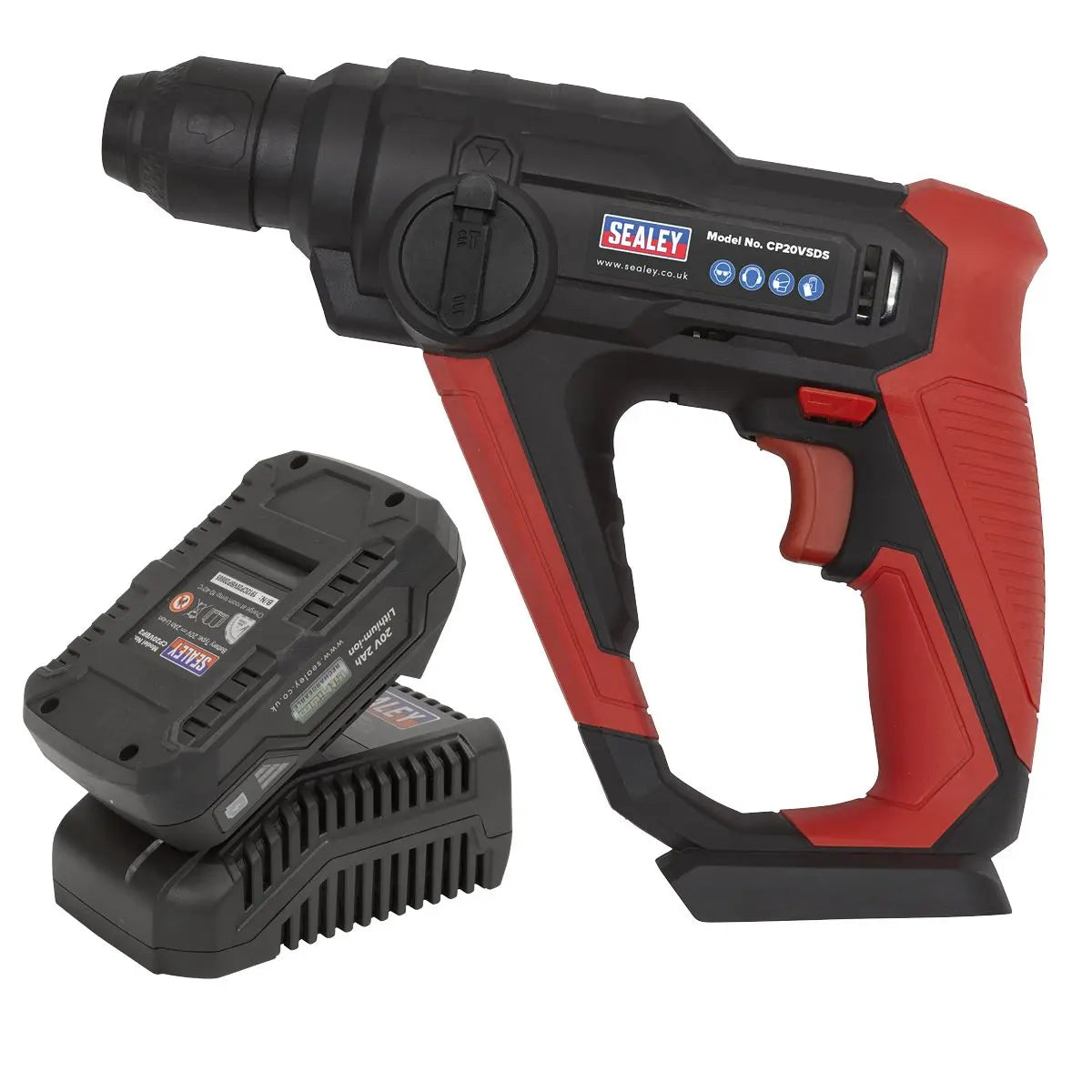 Sealey Cordless Rotary Hammer Drill Kit 20V 2Ah SV20 Series SDS Plus 