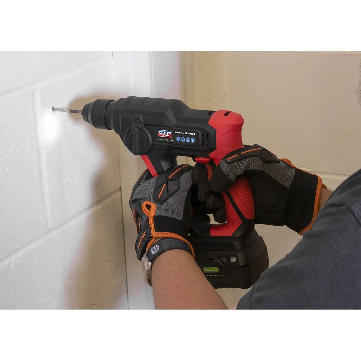 Sealey Cordless Rotary Hammer Drill Kit 20V 2Ah SV20 Series SDS Plus 