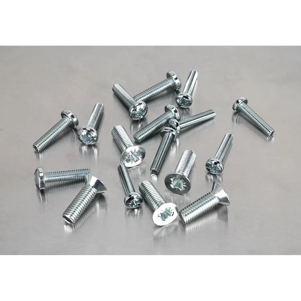Sealey Countersunk & Pan Head Pozi Machine Screw Assortment M5-M8 264pc 