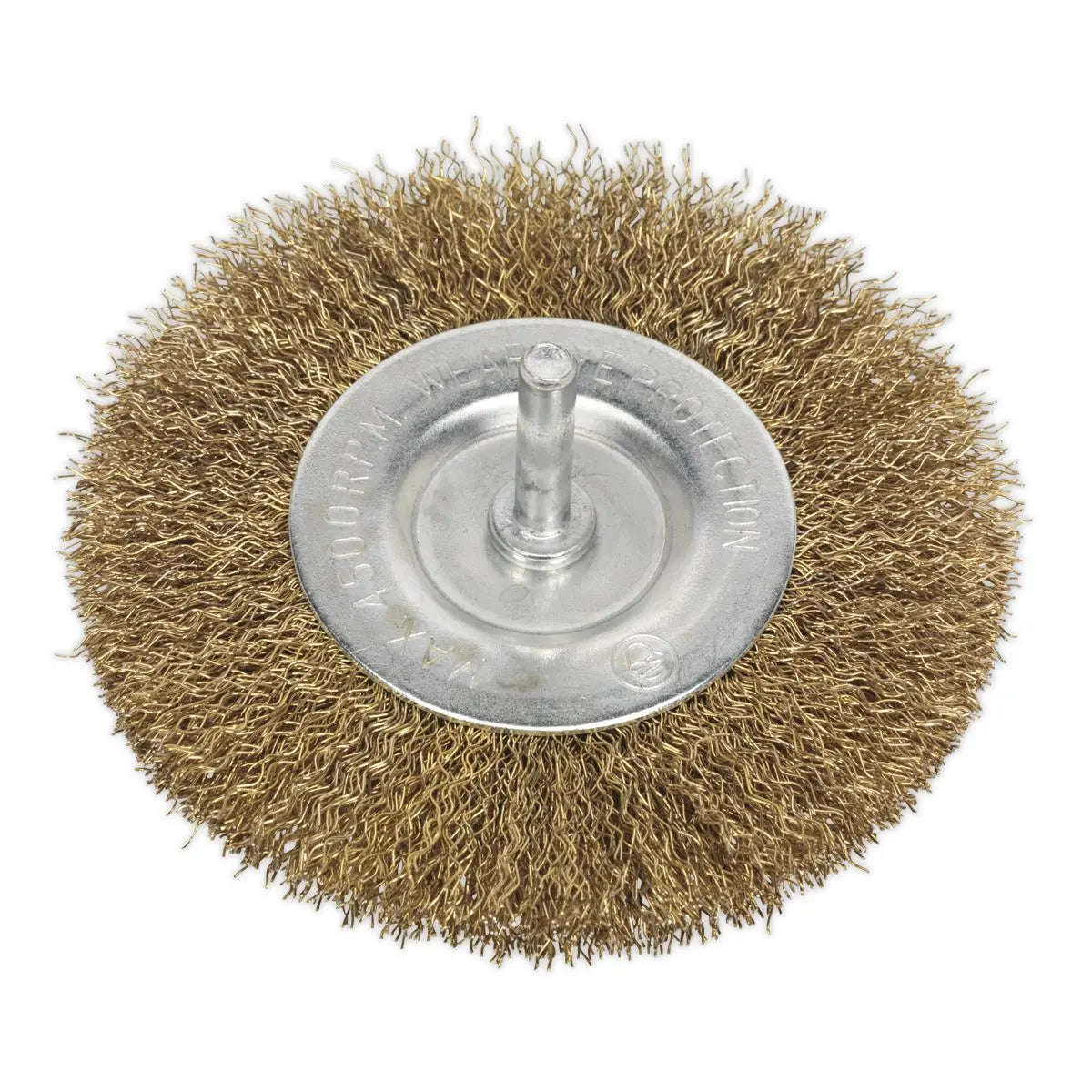 Sealey Crimped Flat Wire Brush Ø100mm Ø6mm Shaft 