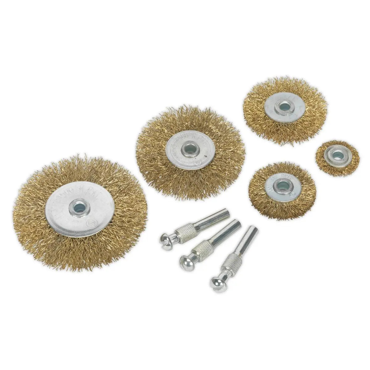 Sealey Crimped Wire Brush Set 8pc Brassed 