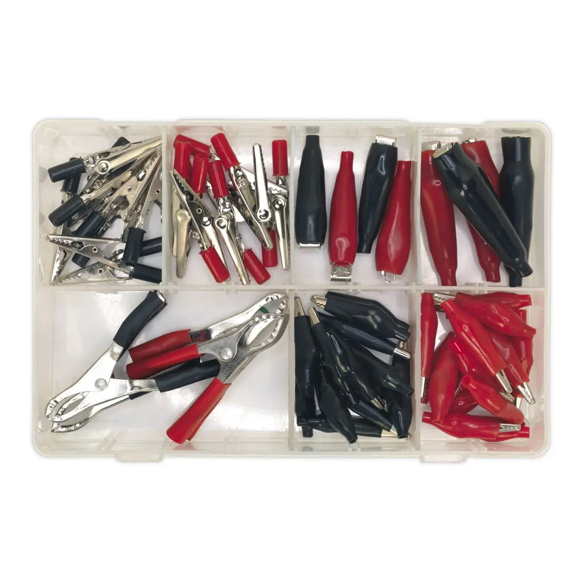 Sealey Crocodile Clip Assortment 60pc Black & Red 
