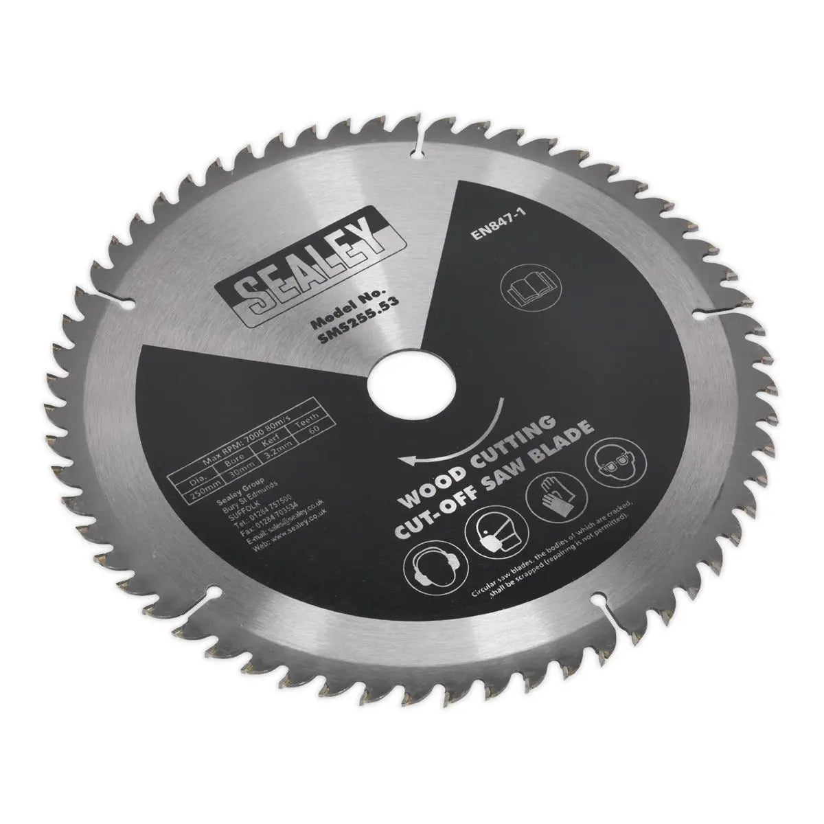 Sealey Cut-Off Saw Blade 250 x 3.2mm 30mm 60tpu 