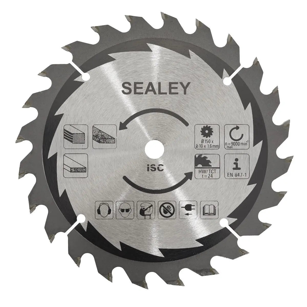 Sealey Cut-Off Saw Blade Ø150 x 1.6mm/Ø10mm 24tpu 